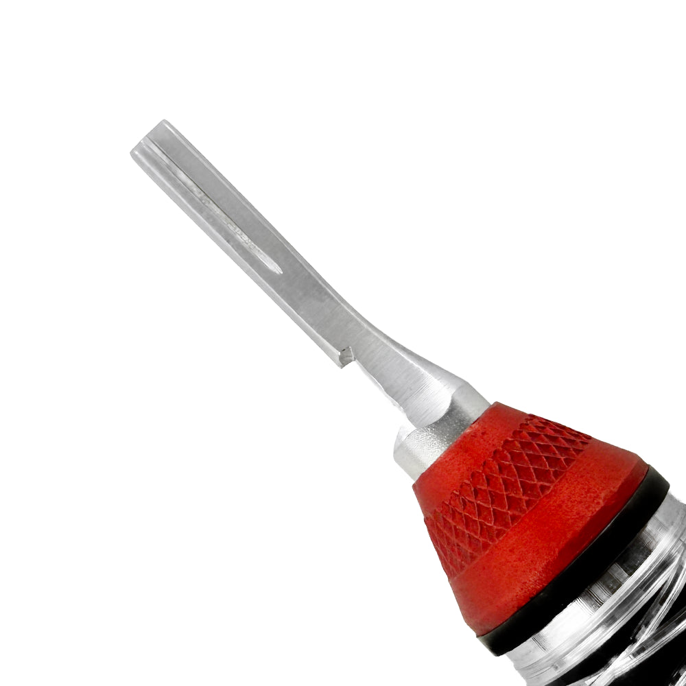 Close-up of blade mount on Implant Surgery Scalpel Handle Ø13 mm – Black Edition (Bard-Parker #3)