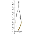 LASCHAL Castroviejo lock needle holder with ruler showing 17.75 cm overall length