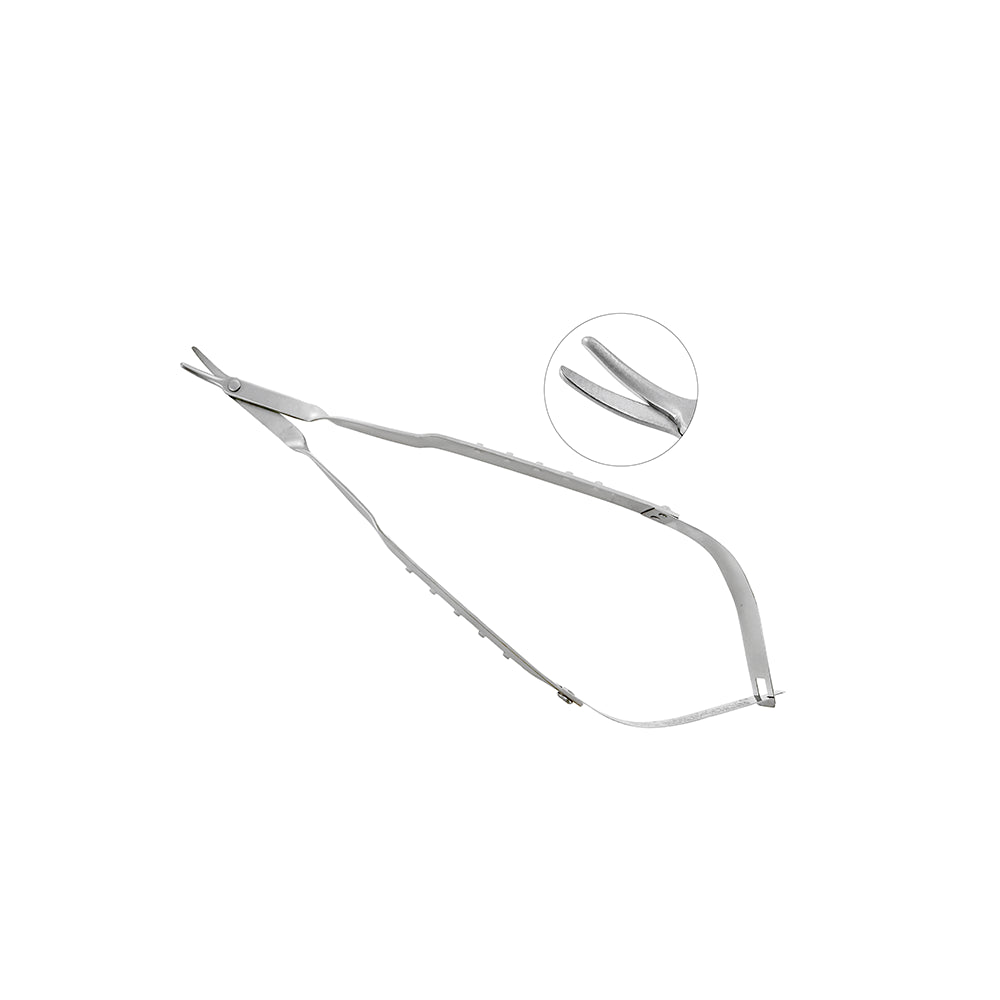 LASCHAL SofTouch curved suture scissors with blunt duckbill tips and round handle, 17 cm