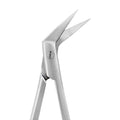 Close-up of the 45° angled pointed working end on Locklin scissors