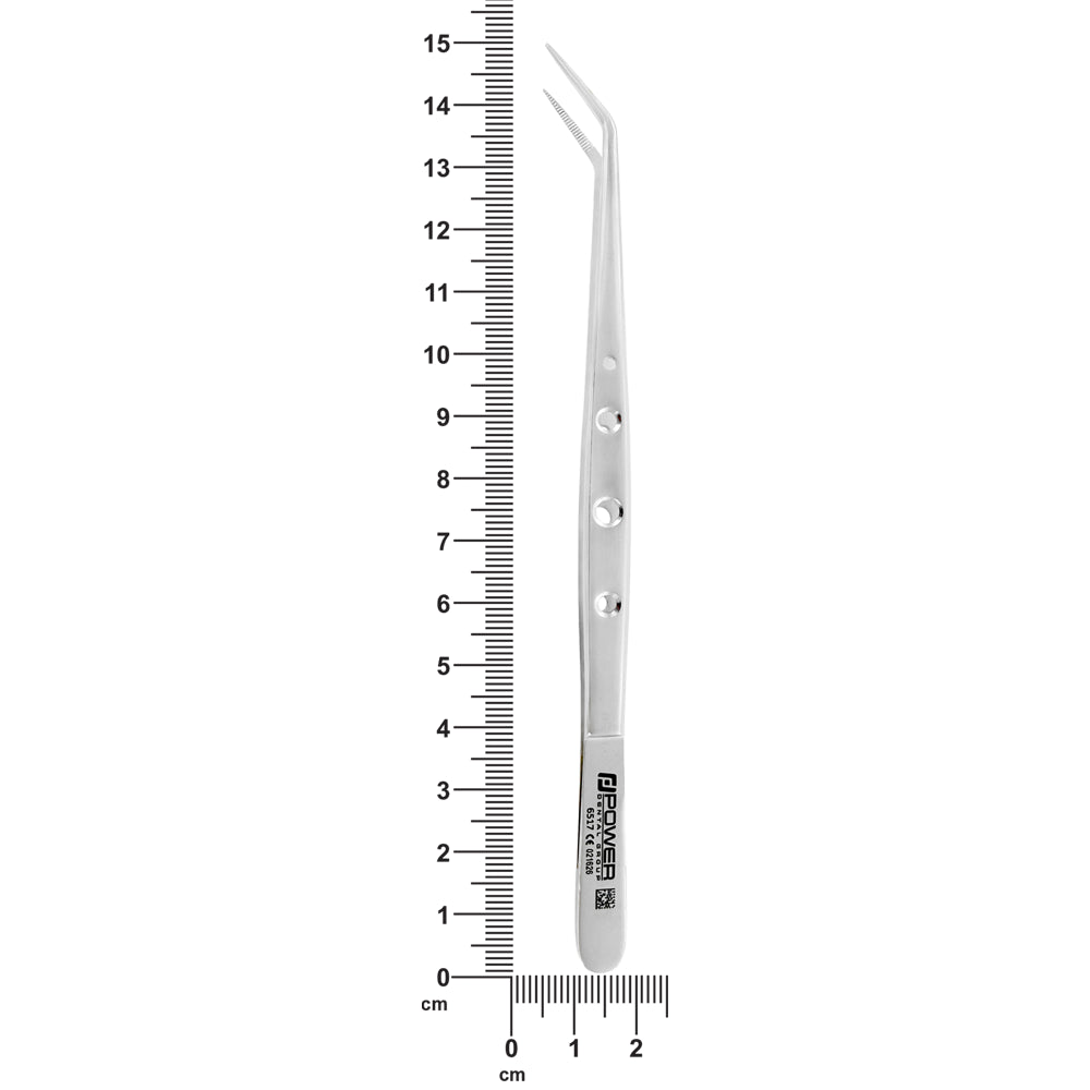 Measurement view showing 15 cm (5.9 in) overall length of London College Tissue Forceps – SKU 6517