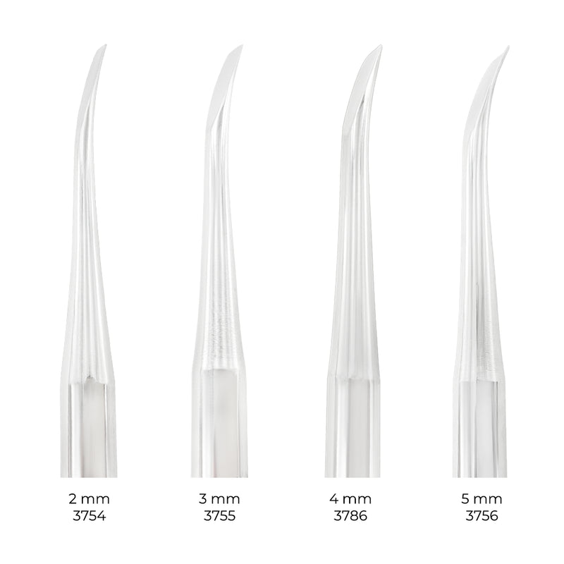 Luxator Kit – Curved Luxator Working Ends, 2 mm, 3 mm, 4 mm, and 5 mm Close-Up