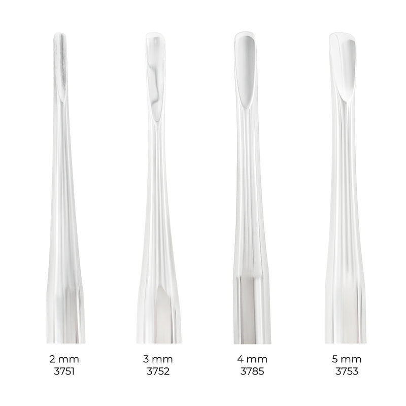 Luxator Kit – Straight Luxator Working Ends, 2 mm, 3 mm, 4 mm, and 5 mm Close-Up