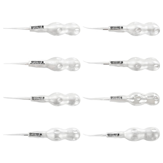 Luxator Kit – Straight and Curved 2–5 mm, Set of 8, Full Instrument Overview