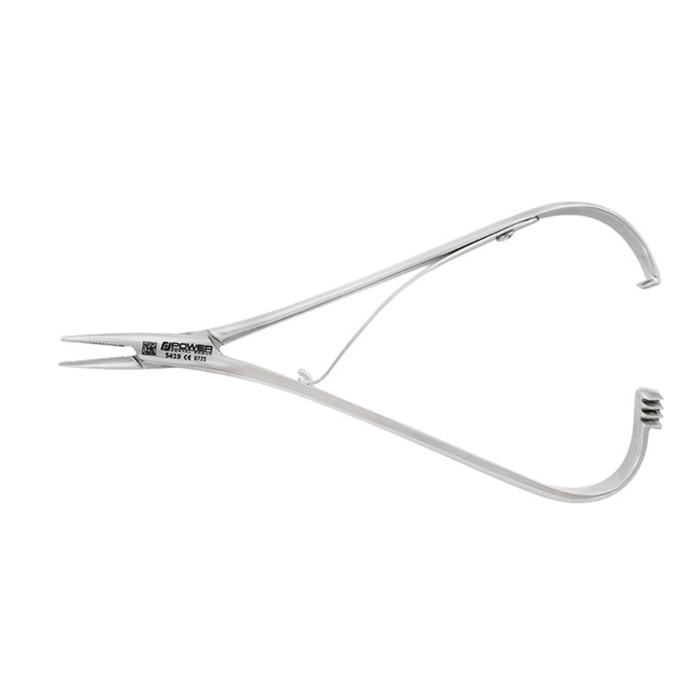 Additional full view of the 14 cm Mathieu needle holder with thin straight jaws