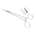 Mayo–Hegar straight needle holder, 6.3 in (16 cm), with finger-ring handles and locking ratchet, SKU 5403L