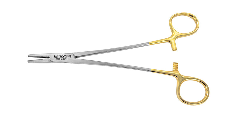 Additional view of straight 18 cm Mayo–Hegar needle holder with tungsten carbide gripping surfaces