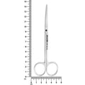 Metzenbaum Scissors – Curved, 5.7 in (14.5 cm), shown with measurement scale