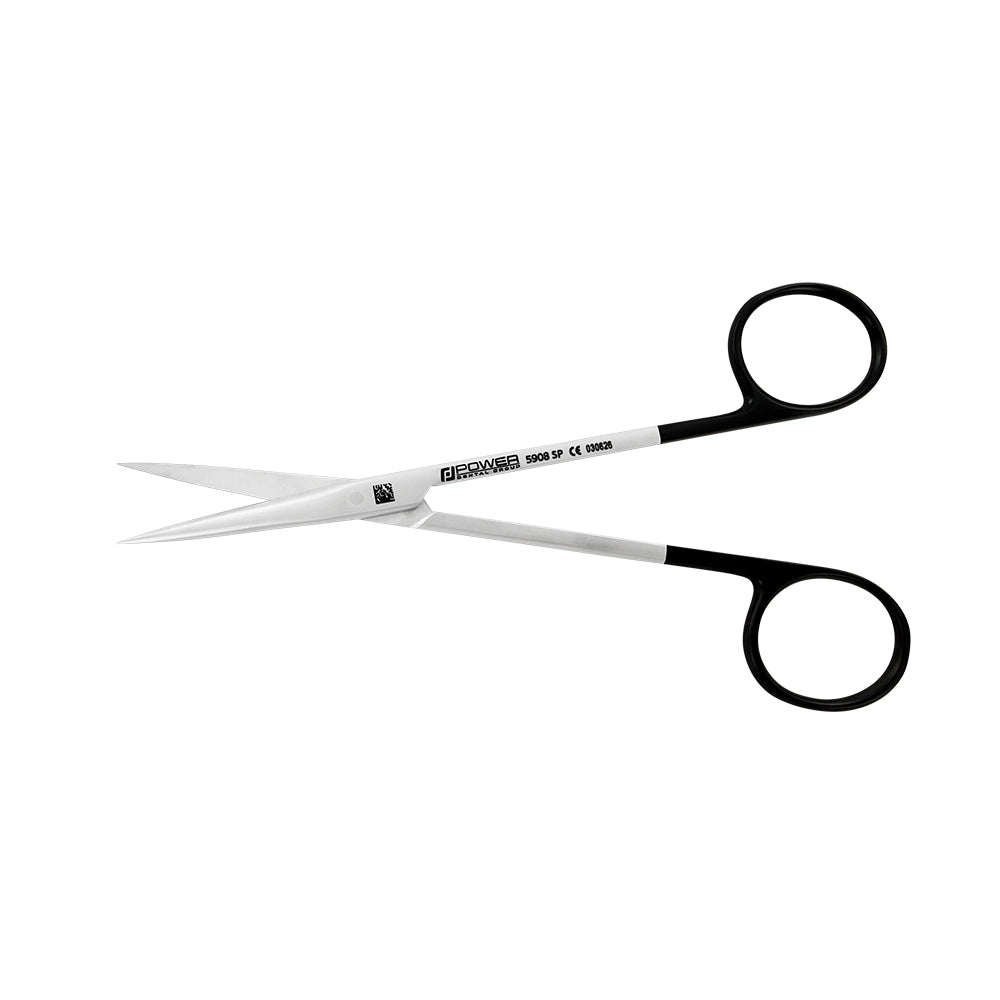 Metzenbaum Super Cut scissors straight pointed tips open side view