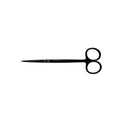 Angled view of straight black titanium Metzenbaum Super Cut suture scissors