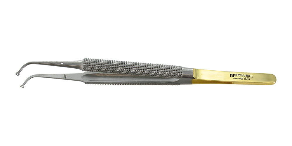 Micro Suture Tissue Forceps with curved micro Suture Corn tip, 15.5 cm (6.1 in) – SKU 6511N