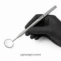 Mirror Handle – Thin Octagon, Ø6 mm shown in black-gloved hand for lightweight control