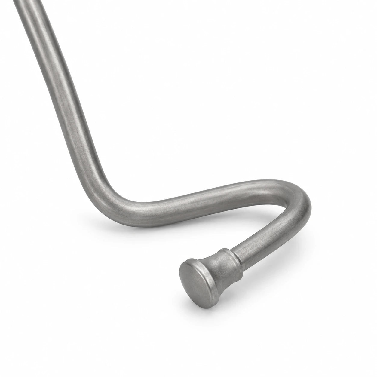 Close-up of the rounded tip on the stainless steel Orringer Hands-Free Dental Retractor