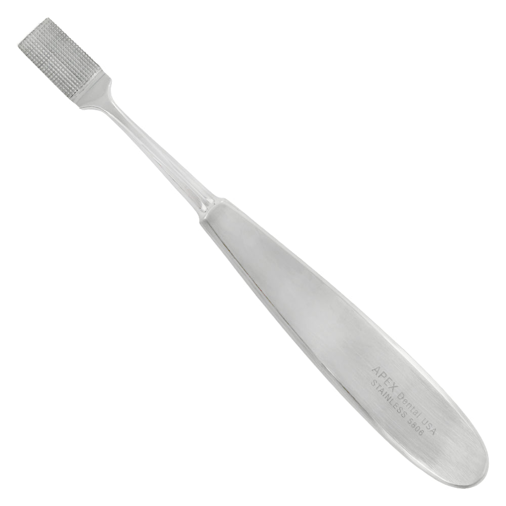 Orthodontic band setter with serrated working surface