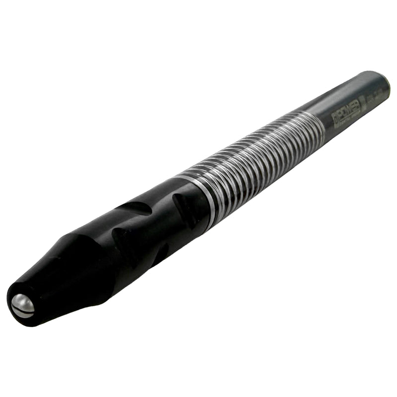 Close-up of screw-lock collet blade holder on Black Edition micro blade scalpel handle, no blade