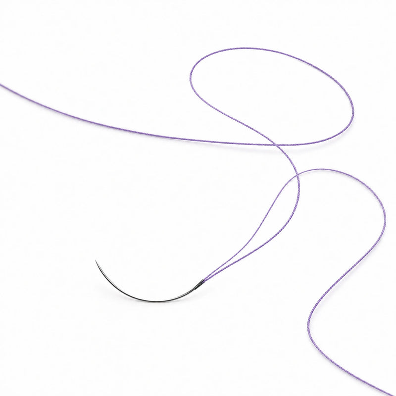 PGA absorbable braided suture 4-0 violet thread with 17 mm 3/8 circle reverse cutting needle for soft tissue closure