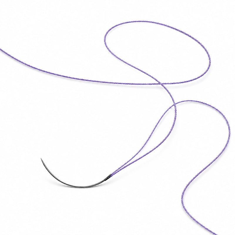 PGA absorbable braided suture 4-0 violet thread with 15 mm 3/8 circle reverse cutting needle for soft tissue closure