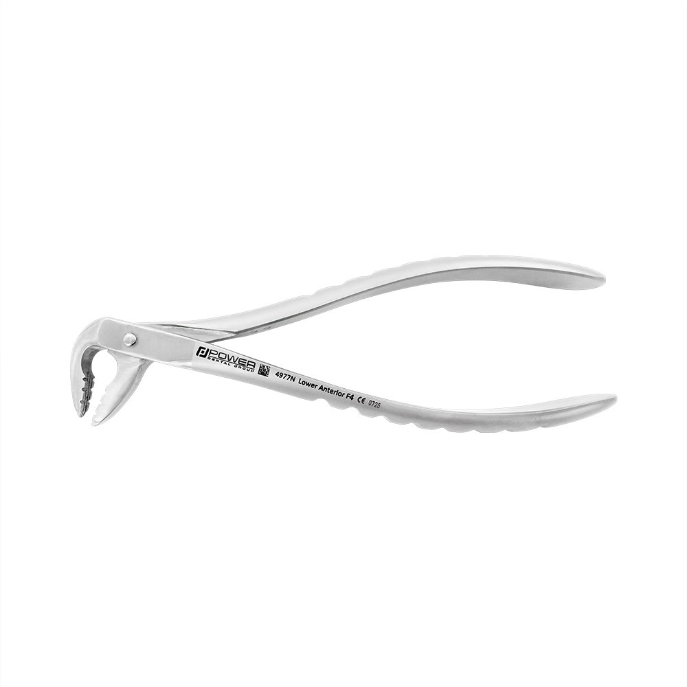 Power Atraumatic Extraction Forceps Ash F4P for lower anteriors with standard beaks and standard handle – SKU 4977N
