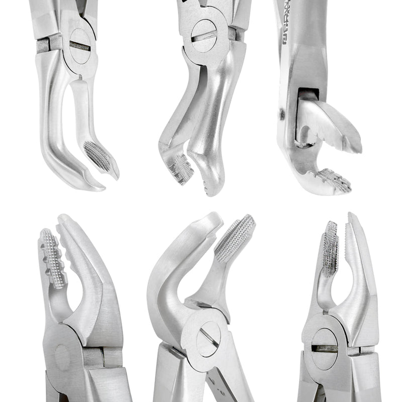 Close-up of the Power atraumatic extraction forceps working ends, standard-handle kit – SKU 9006-BAFO