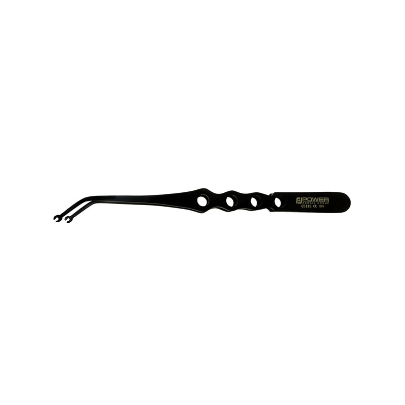 Power atraumatic Suture Corn Tissue Forceps, curved, 18 cm (7.1 in), Black Edition – SKU 6511E