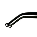 Close-up of curved Suture Corn tip on Power atraumatic tissue forceps, Black Edition – SKU 6511E