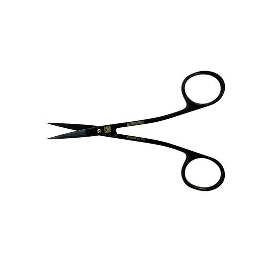 Open position of Power Bow iris scissors straight 11.5 cm