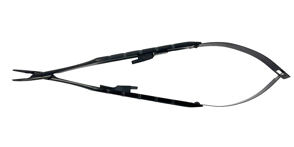Additional view of Power Castroviejo straight needle holder in Black Titanium configuration