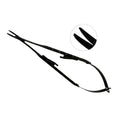 Power Castroviejo curved needle holder with black titanium finish and carbide gripping jaws, 16 cm