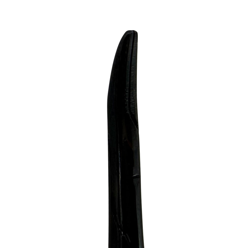 Macro detail of tungsten carbide gripping tips on curved Power Castroviejo SKU 5515BN