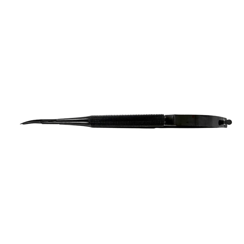 Side profile of curved Power Castroviejo Super Cut tissue cutting scissors