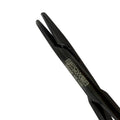 Close-up detail of the Power Crile-Wood straight needle holder with black titanium finish