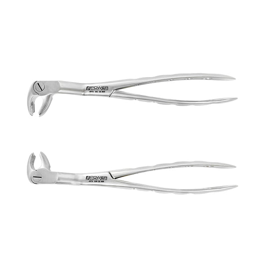 Power Extraction Forceps Kit #22 Molar & 3rd Molar, 45° Cross-Arch, Set of 2