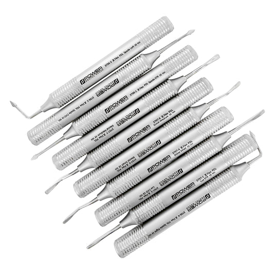 Power Flex PDL Accu Luxating Kit – Titanium, Set of 10 with serrated spade luxators and Accu Lux-Tome elevators
