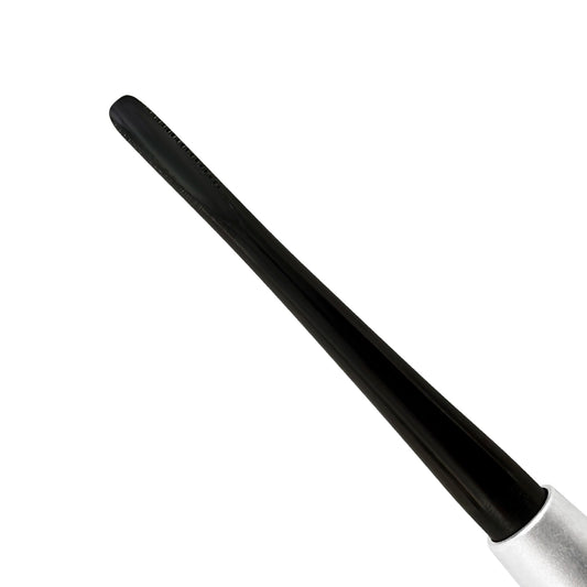 Close-up of the serrated black titanium-coated working edge on the Power Flex straight 3 mm PDL Luxatome