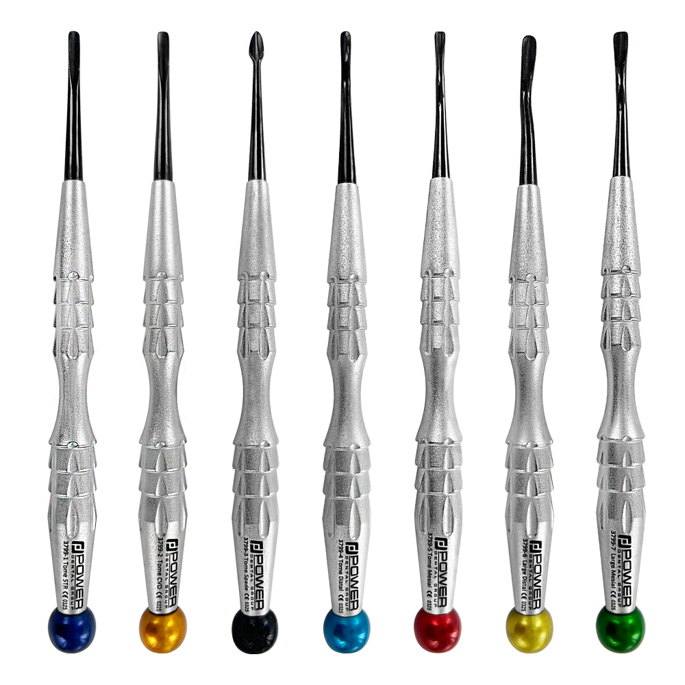 Power Flex PDL Proximity Luxator Kit, seven-piece set with titanium-coated working tips