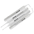 Power Flex Spade Luxator Kit with four 3.5 mm serrated patterns: straight, curved, left, and right – SKU 3796