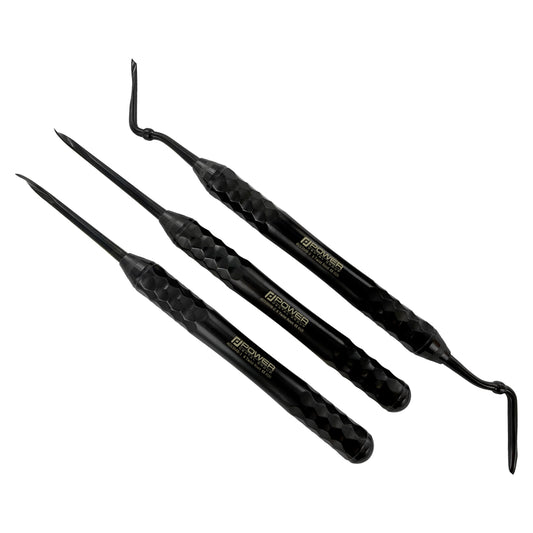 Power Flex Twist Root Pick Kit – Titanium Black Edition, Set of 3 with anterior left, anterior right, and posterior root pick instruments from the Power Line collection.