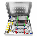 Power Implant Guide Kit Cassette open with internal layout for 5 instruments, stainless steel cassette for the 1979B system