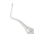 Close-up of angled serrated working end on Power Lucas Curette 84S, 2.2 mm