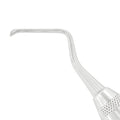 Macro view of serrated tip on Power Lucas Curette 85S, 2.8 mm, premium black edition