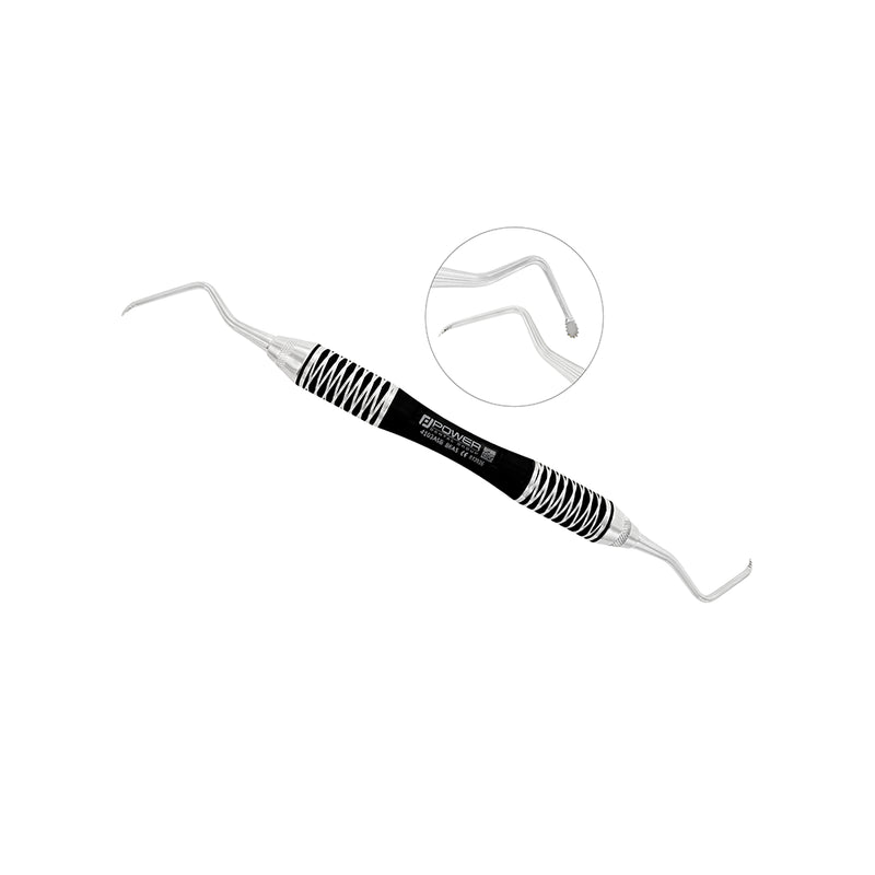 Power Lucas Curette 86AS serrated angled 3.3 mm premium black edition dental surgical instrument