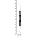 Power Lucas Curette 86S with premium black ergonomic handle shown with length measurement scale