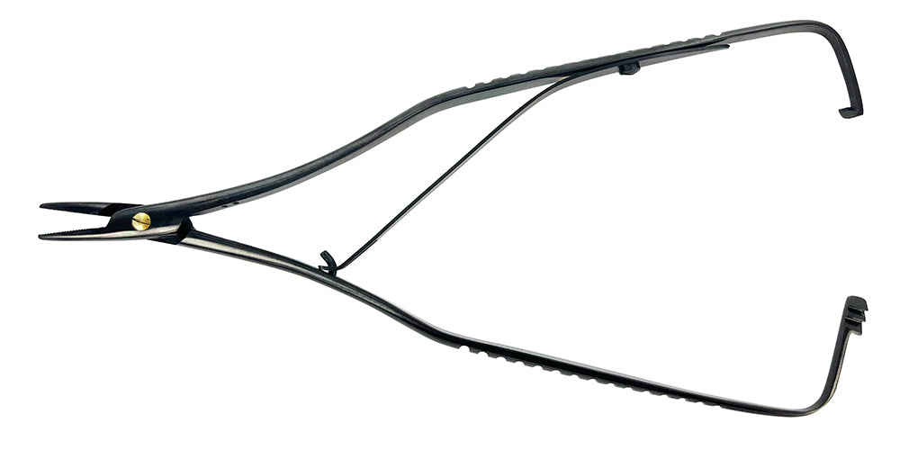 Additional view of Power Mathieu thin-tip needle holder, 16 cm, with black titanium finish
