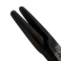 Close-up detail of the Power Mayo-Hegar straight needle holder in black titanium finish