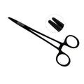 Power Mayo-Hegar straight needle holder, black titanium finish and tungsten carbide jaws, 6.3 in (16 cm)