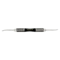 Full-length horizontal view of Power periosteal elevator Molt #9 Black Edition with cross-hatch handle
