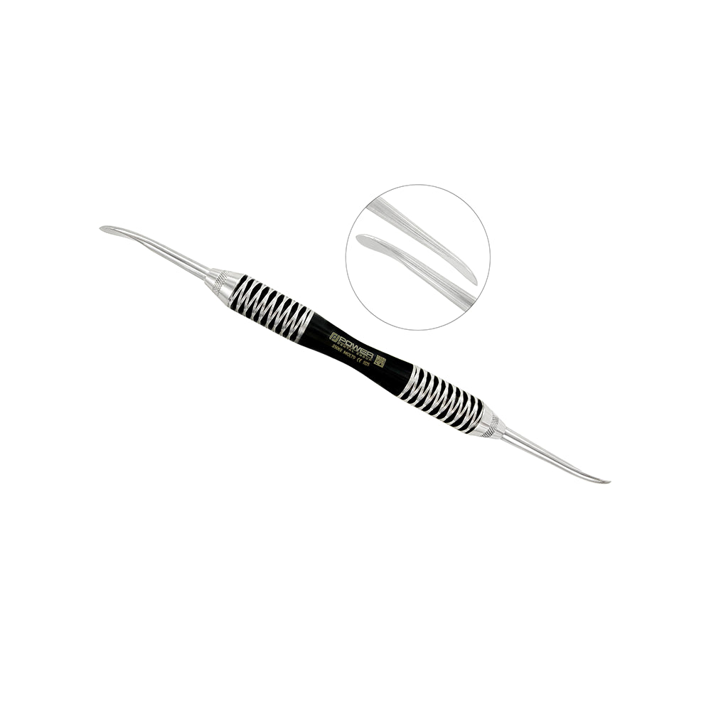 Power periosteal elevator Molt #9 Black Edition, double-ended instrument on white background with tip detail