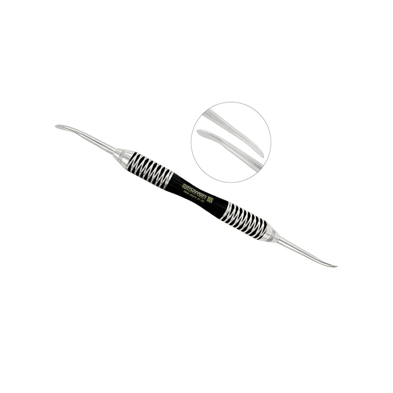 Power periosteal elevator Molt #9 Black Edition, double-ended instrument on white background with tip detail