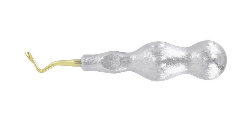 Full view of Power Twist Heavy Duty 4 mm curved-left dental elevator