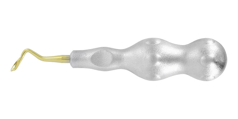 Full view of Power Twist Heavy Duty 4 mm curved-right dental elevator